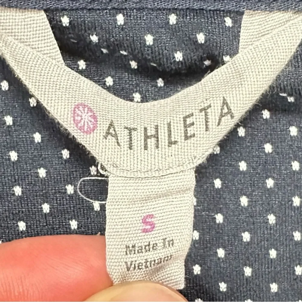 Athleta Heavenly Heights 1/4 Zip Hoodie Navy/White Stripe‎ Size Small - Picture 15 of 15